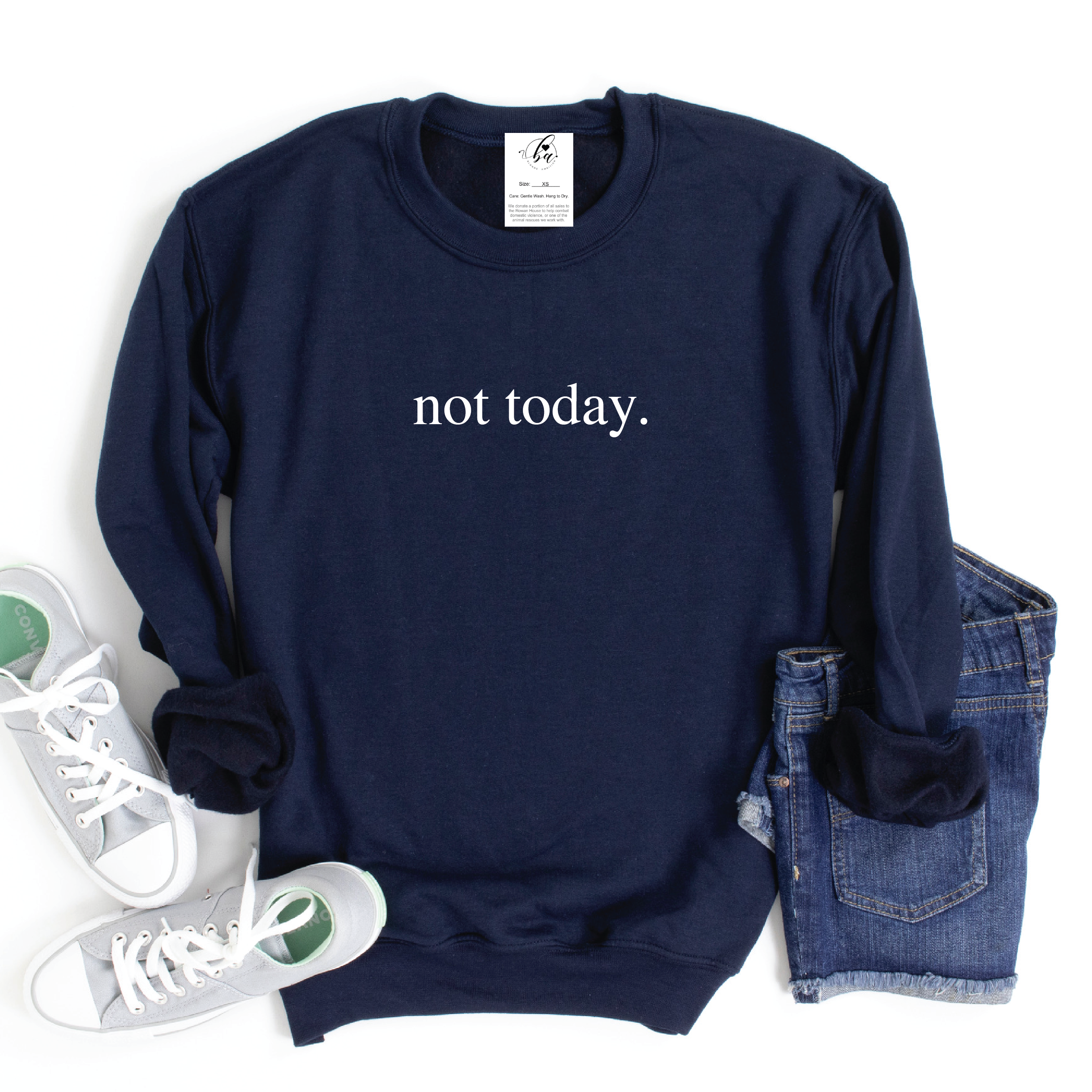 Not Today Cozy Crew Neck Sweater