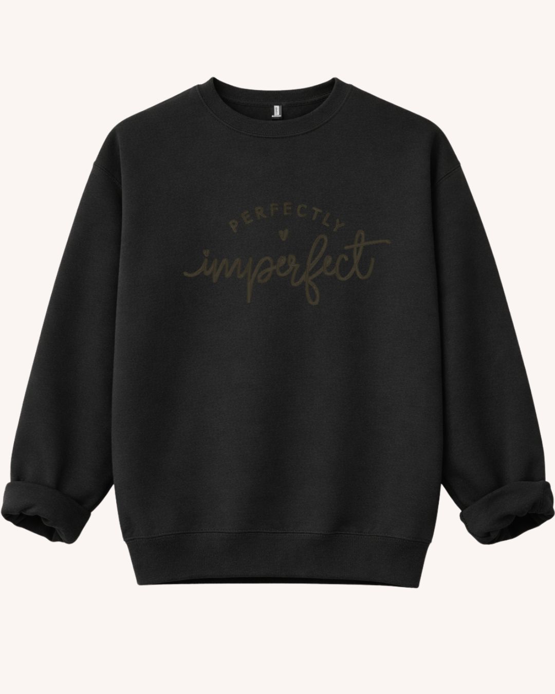Perfectly Imperfect Embroidered Classic Crew Neck Sweater