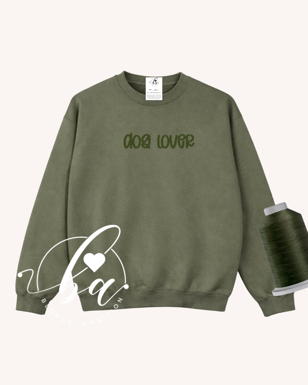 Customizable Hand Lettered Embroidered Classic Crew Neck Sweater