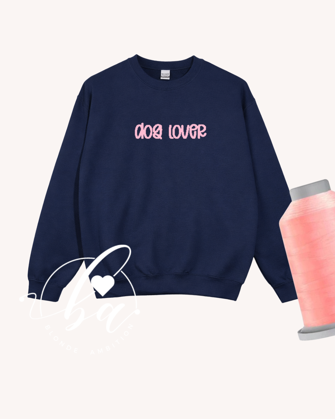 Customizable Hand Lettered Embroidered Classic Crew Neck Sweater