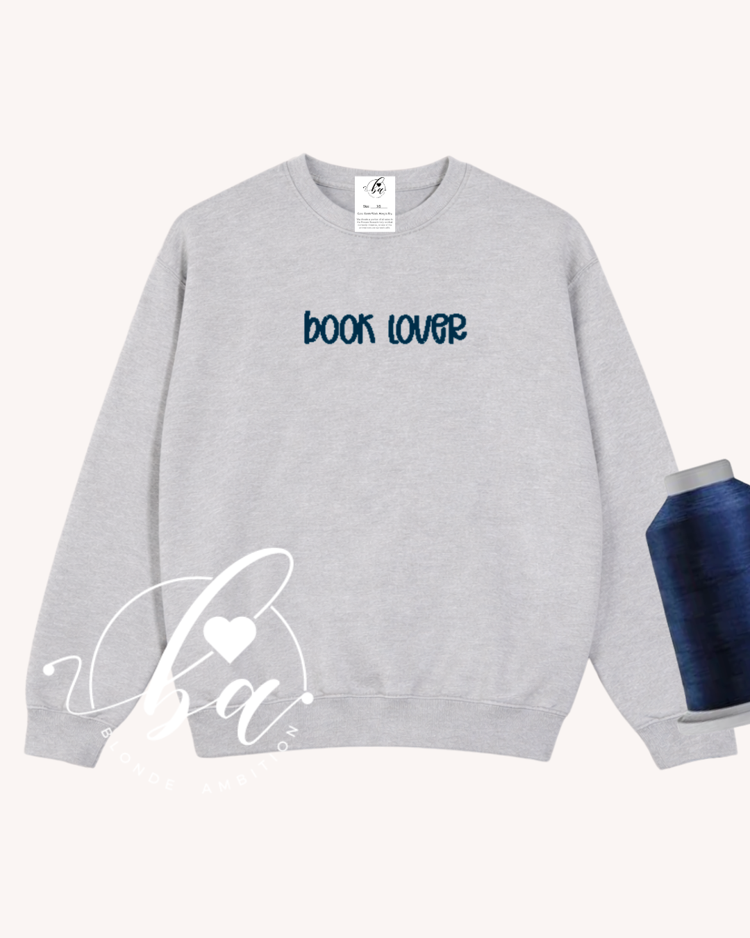 Customizable Hand Lettered Embroidered Classic Crew Neck Sweater