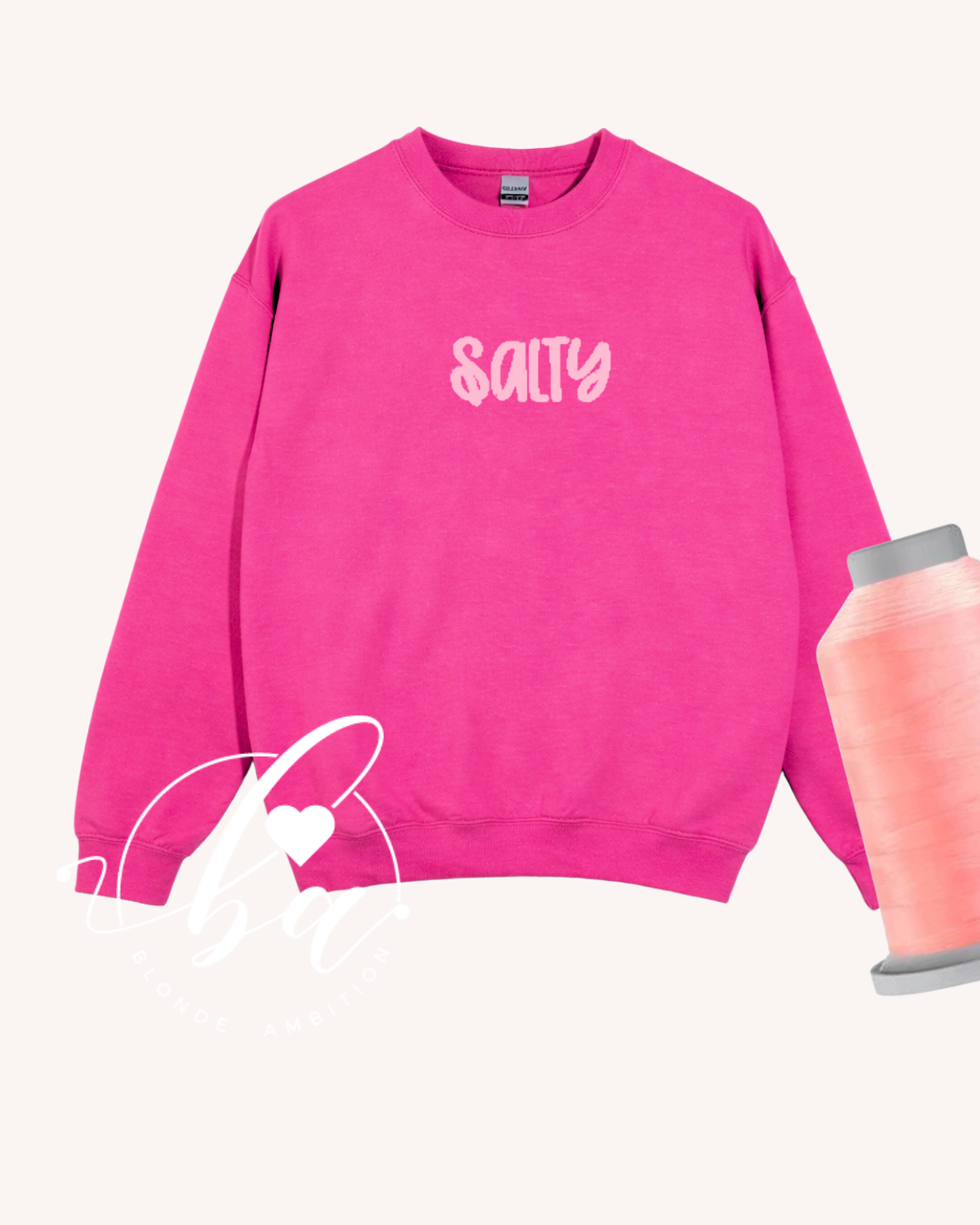 Customizable Hand Lettered Embroidered Classic Crew Neck Sweater