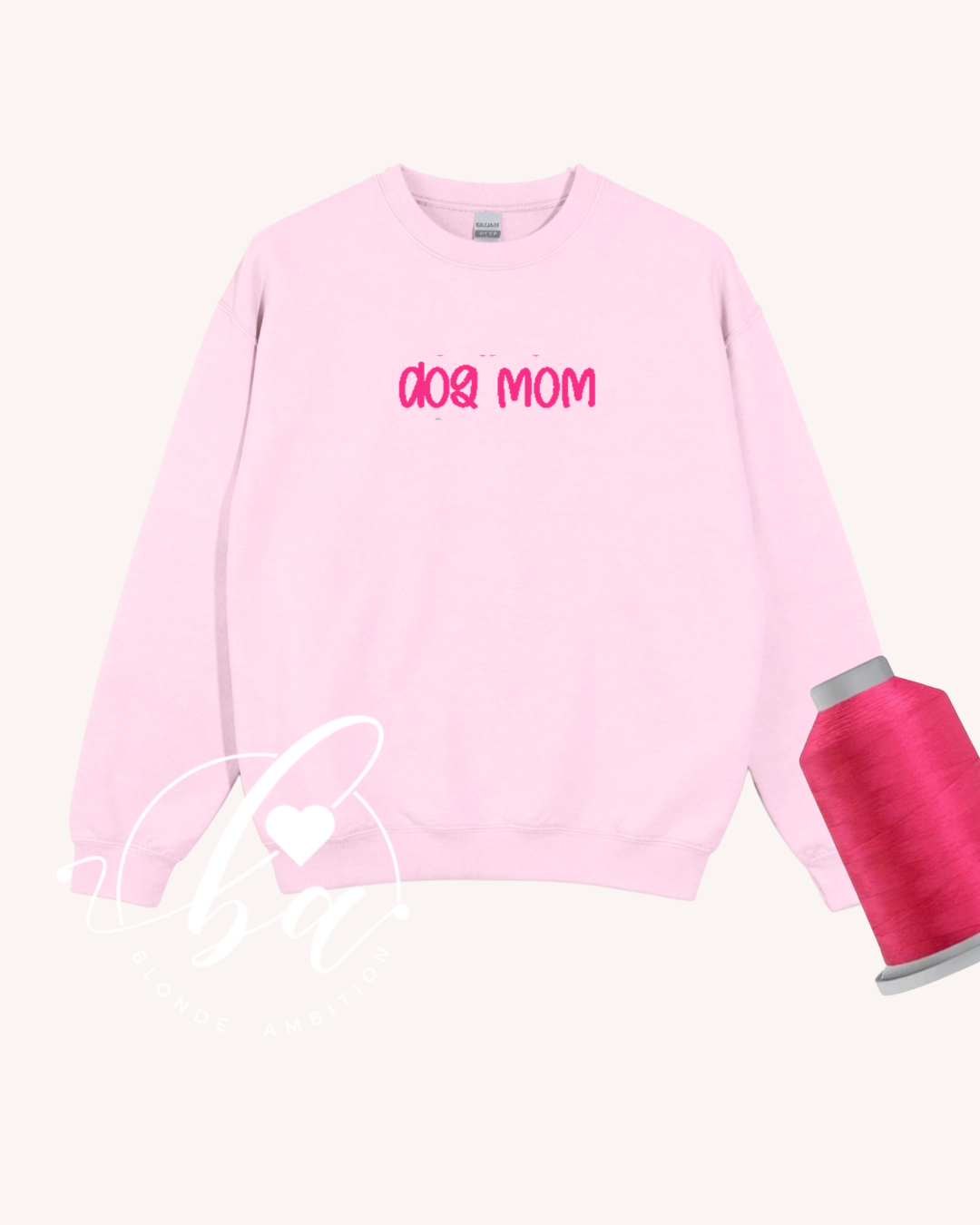 Customizable Hand Lettered Embroidered Classic Crew Neck Sweater
