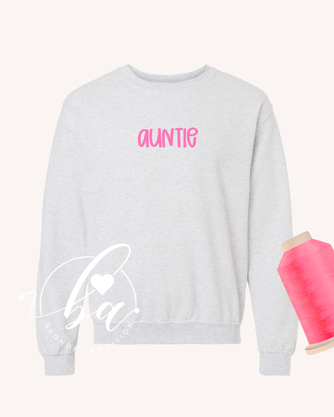 Customizable Hand Lettered Embroidered Classic Crew Neck Sweater