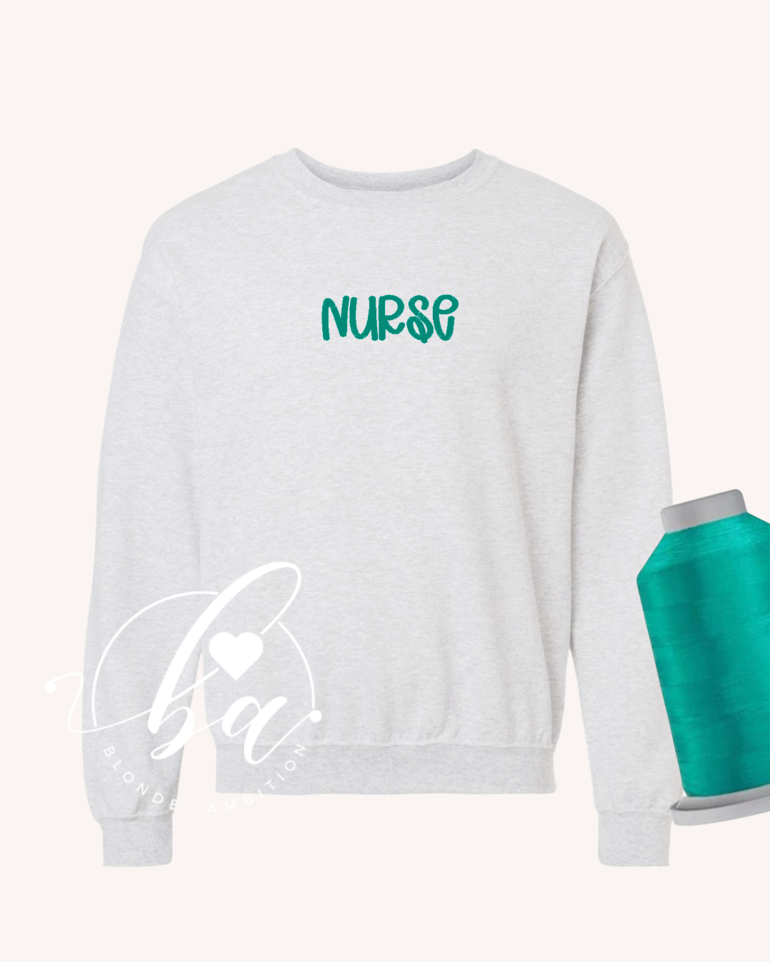 Customizable Hand Lettered Embroidered Classic Crew Neck Sweater