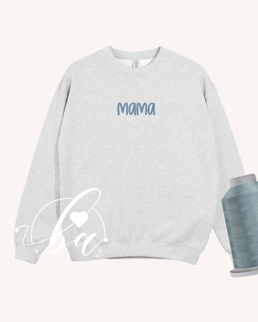 Customizable Hand Lettered Embroidered Classic Crew Neck Sweater