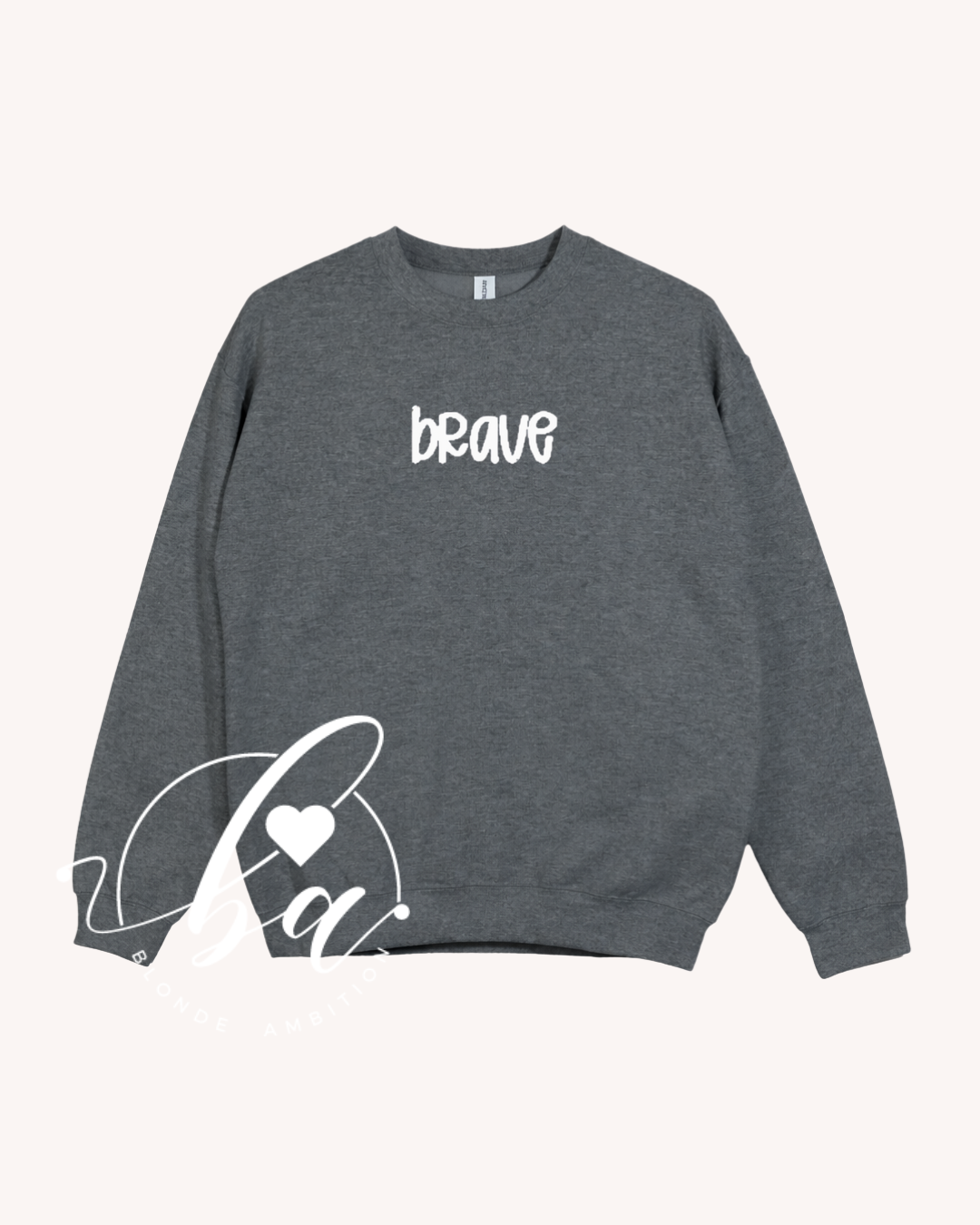 Customizable Hand Lettered Embroidered Classic Crew Neck Sweater