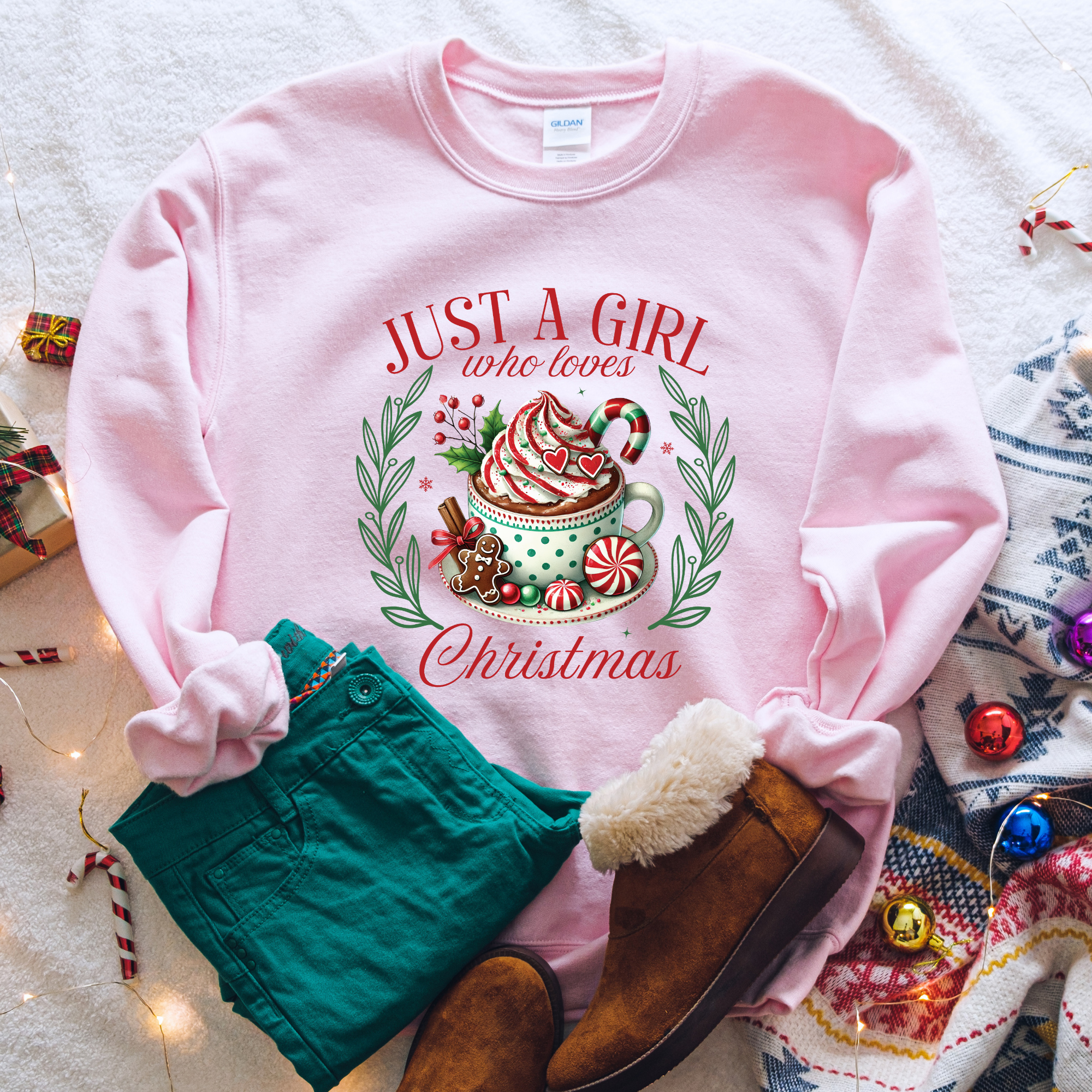 Just a Girl Who Loves Christmas Classic Crew Neck Sweater