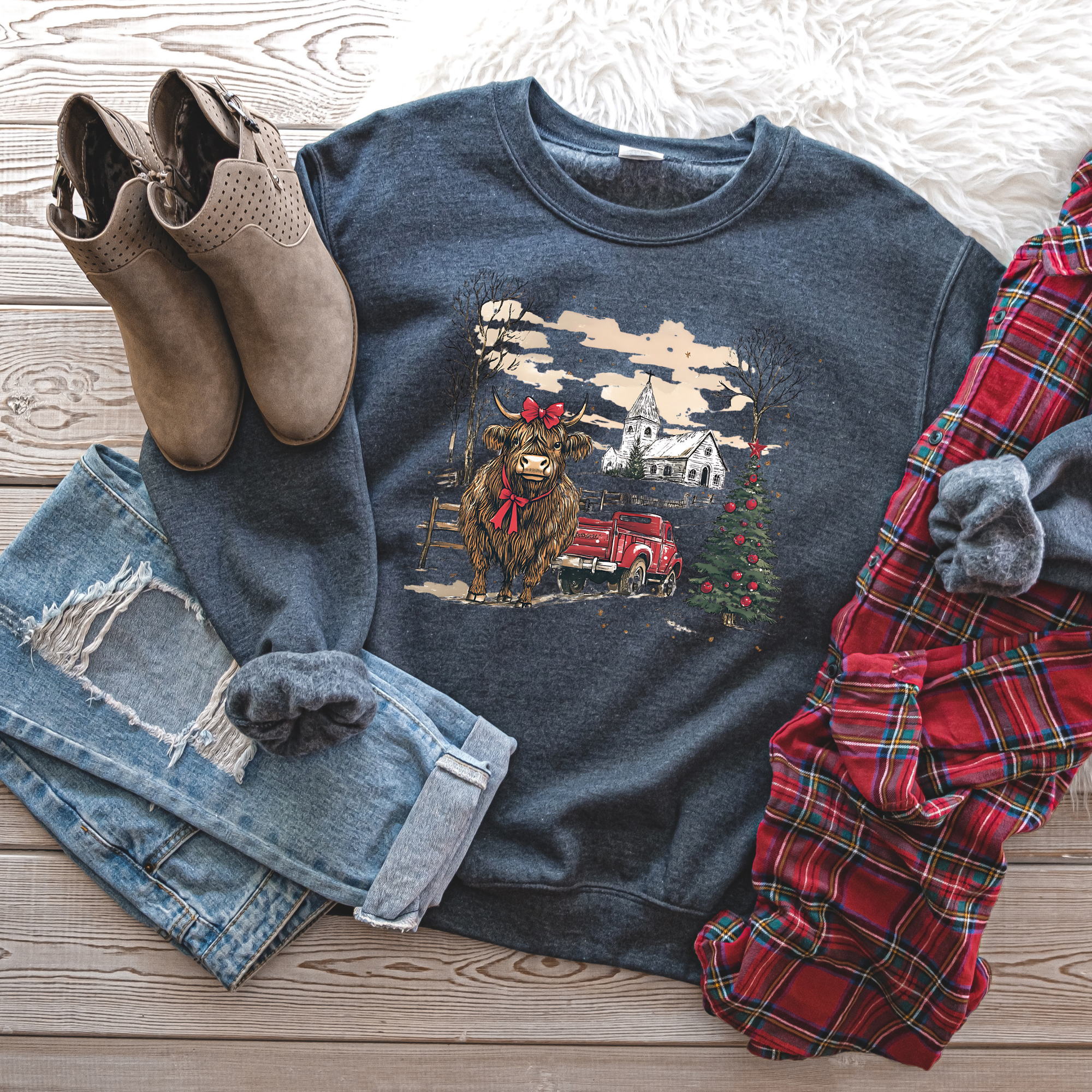 Highland Christmas Classic Crew Neck Sweater