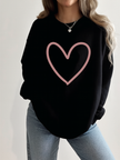 Big Heart Cozy Crew Neck Sweater