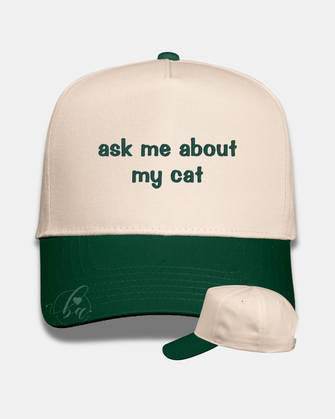 Ask Me About My Cat Embroidered Cap