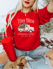 Farm Fresh Christmas Trees {Pink} Classic Crew Neck Sweater