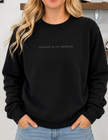 Anxious is my Baseline Embroidered Ultra Soft Crew Neck Sweater
