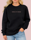 Anxious is my Baseline Embroidered Ultra Soft Crew Neck Sweater