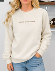 Anxious is my Baseline Embroidered Ultra Soft Crew Neck Sweater