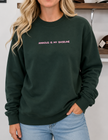 Anxious is my Baseline Embroidered Ultra Soft Crew Neck Sweater