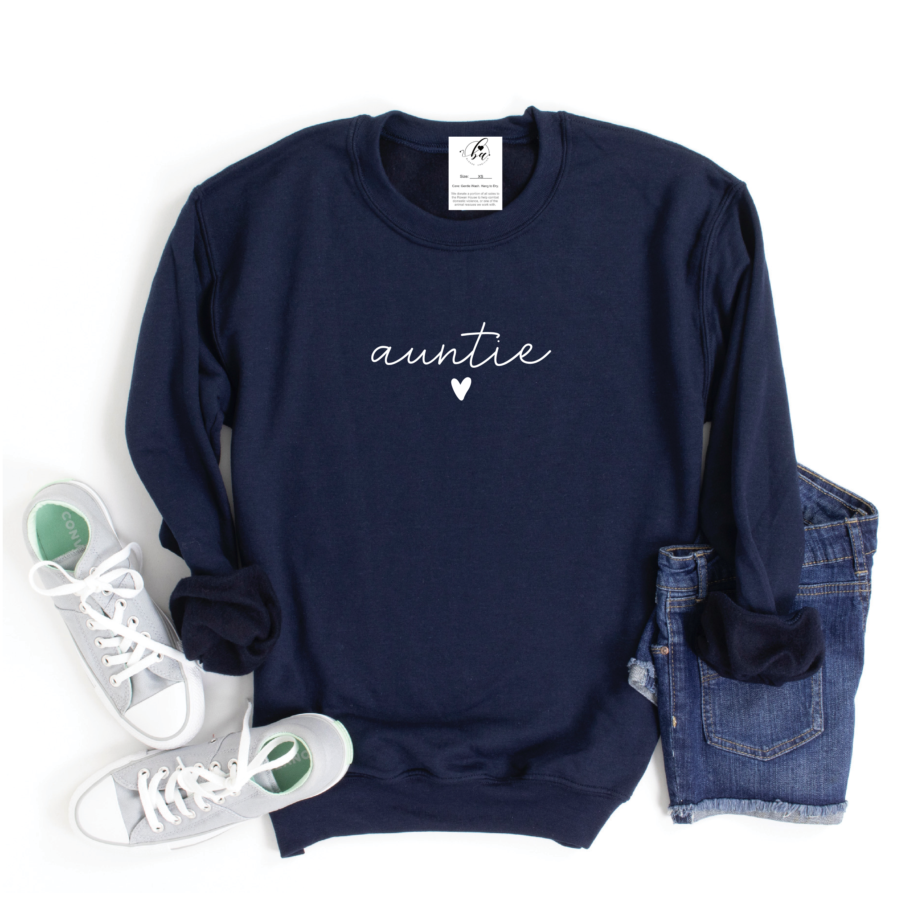 auntie ❤️ {Script} Cozy Crew Neck Sweater