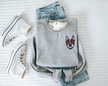 Boston Terrier with Heart Glasses Embroidered CLASSIC Crew Neck Sweater