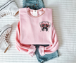 Boxer with Heart Glasses Embroidered CLASSIC Crew Neck Sweater