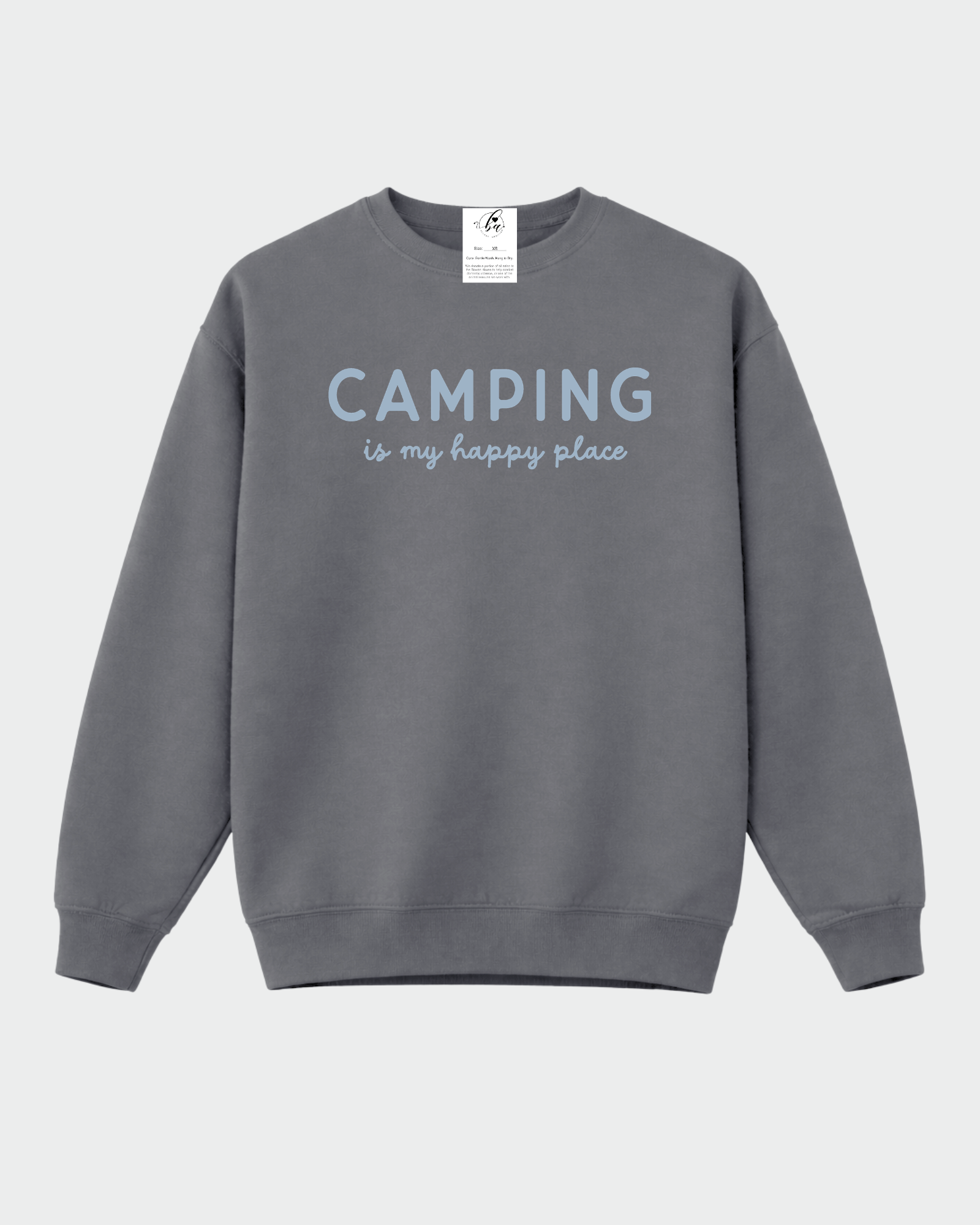 Camping is my Happy Place Cozy Crew Neck Sweater