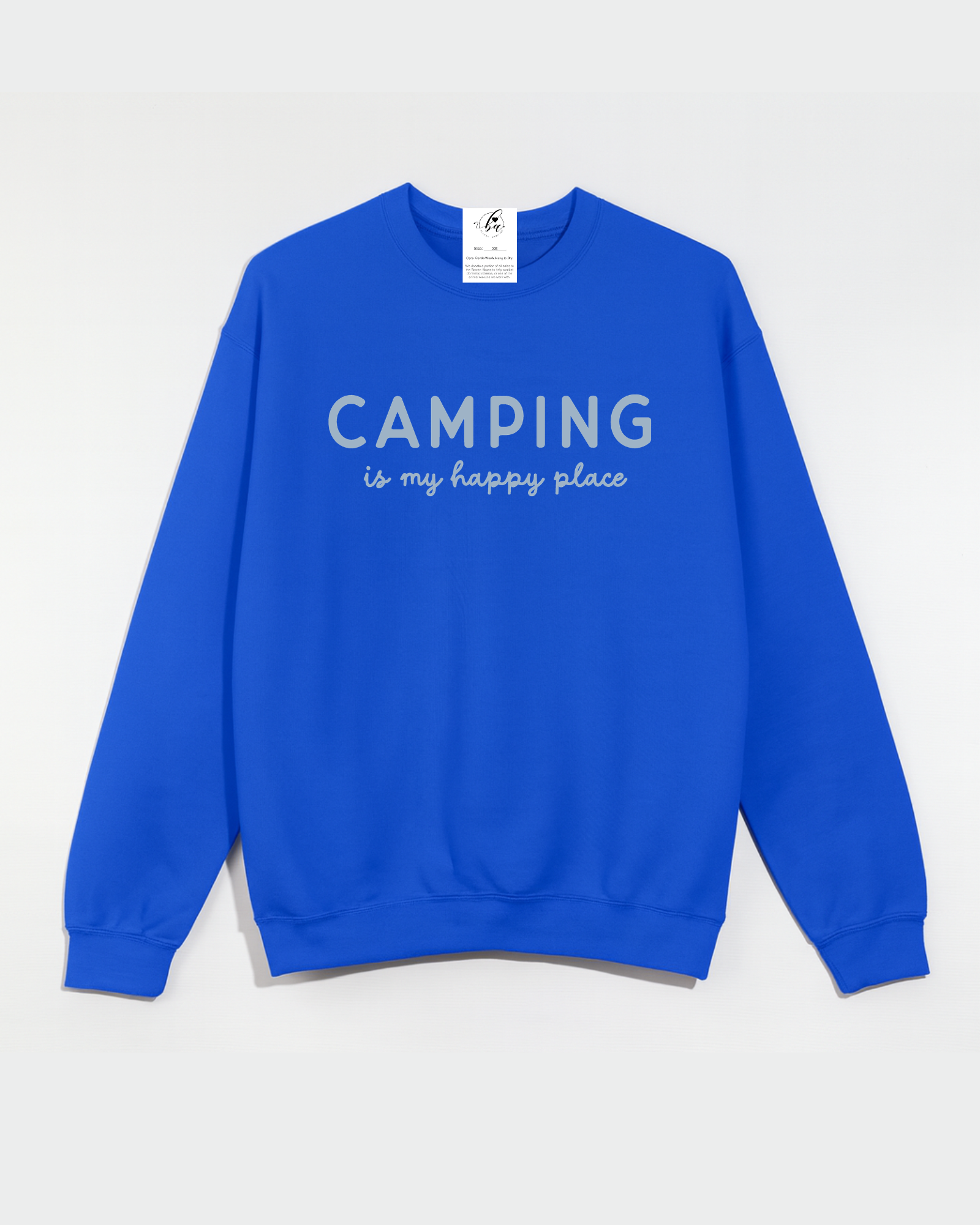 Camping is my Happy Place Cozy Crew Neck Sweater