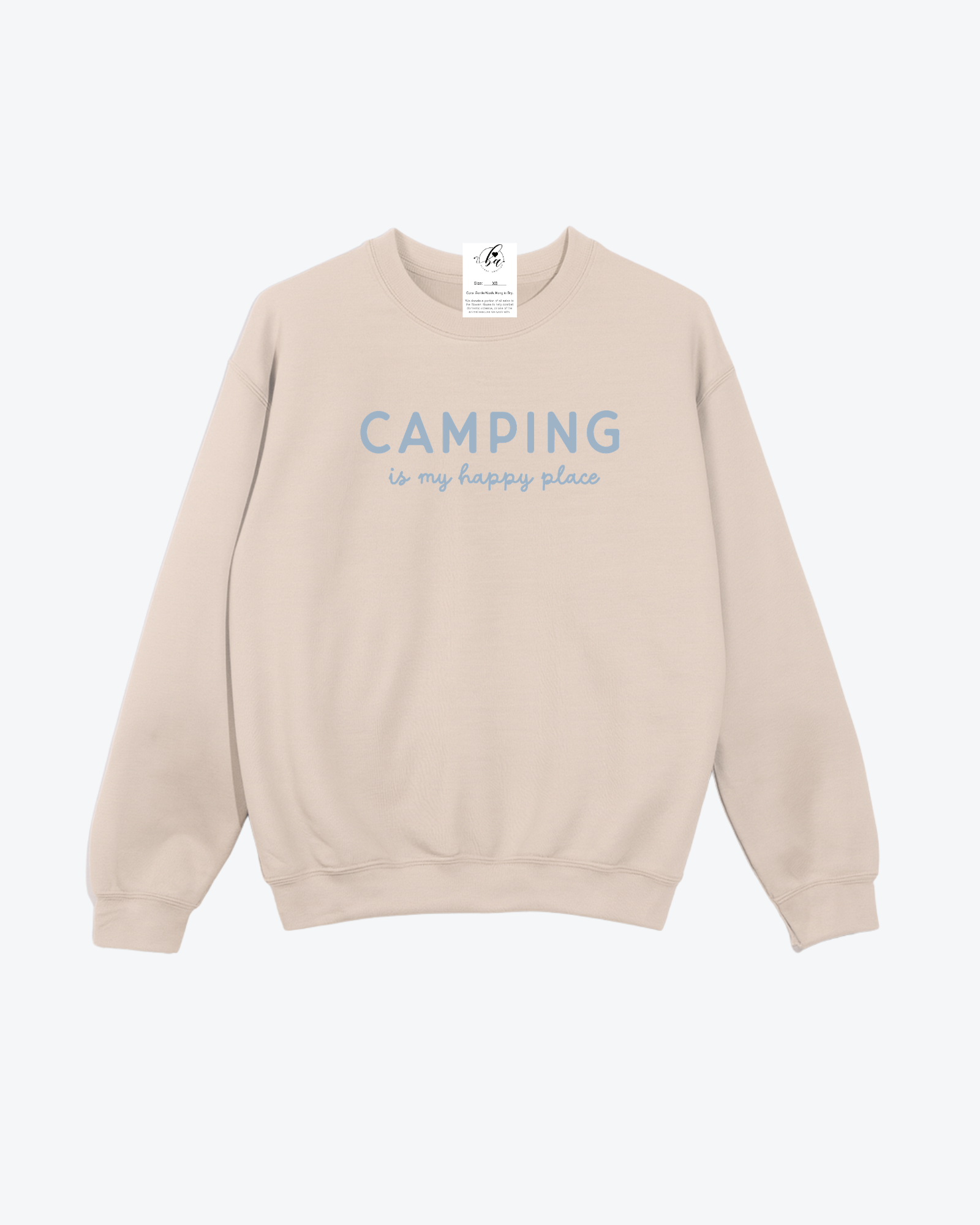 Camping is my Happy Place Cozy Crew Neck Sweater