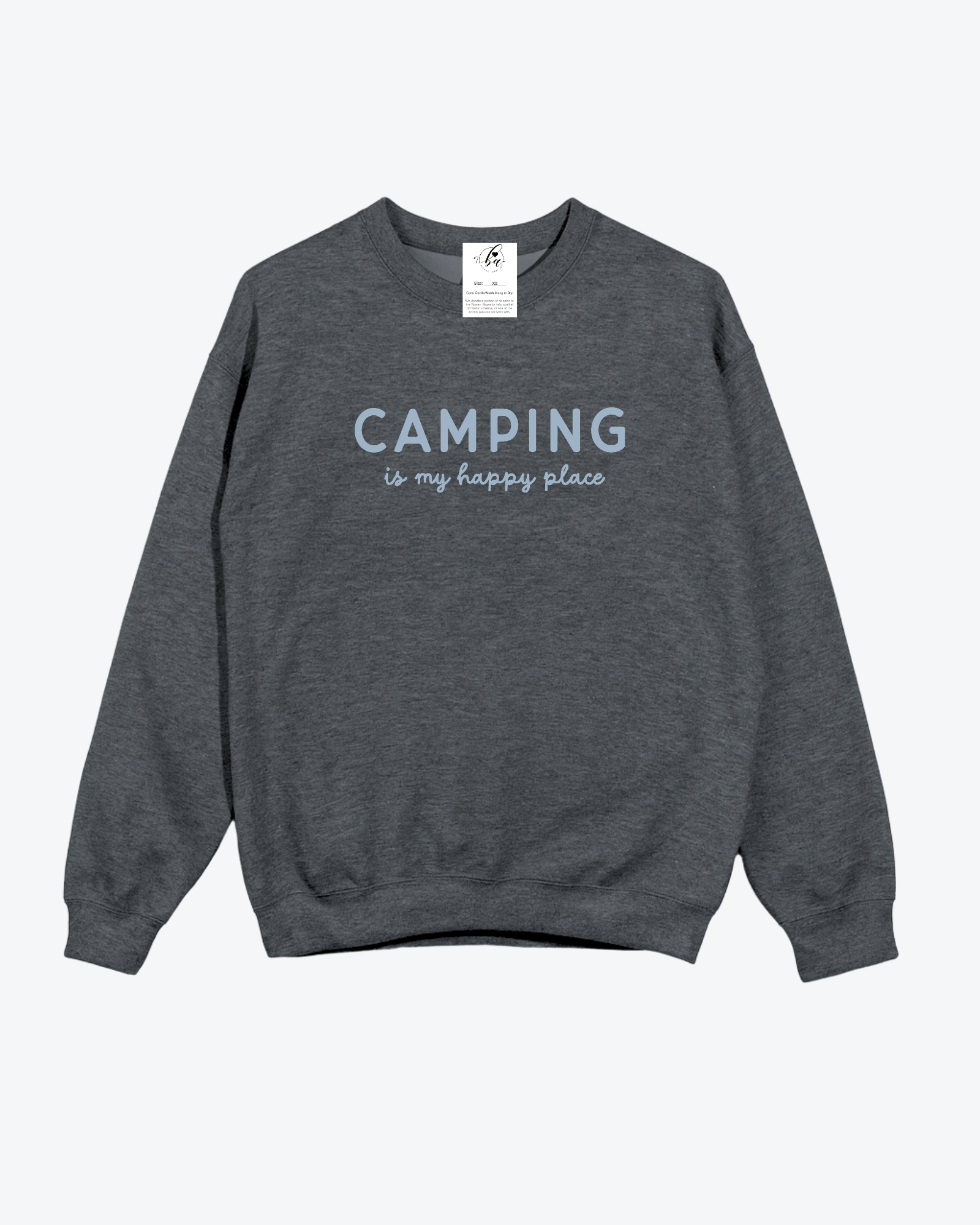 Camping is my Happy Place Cozy Crew Neck Sweater