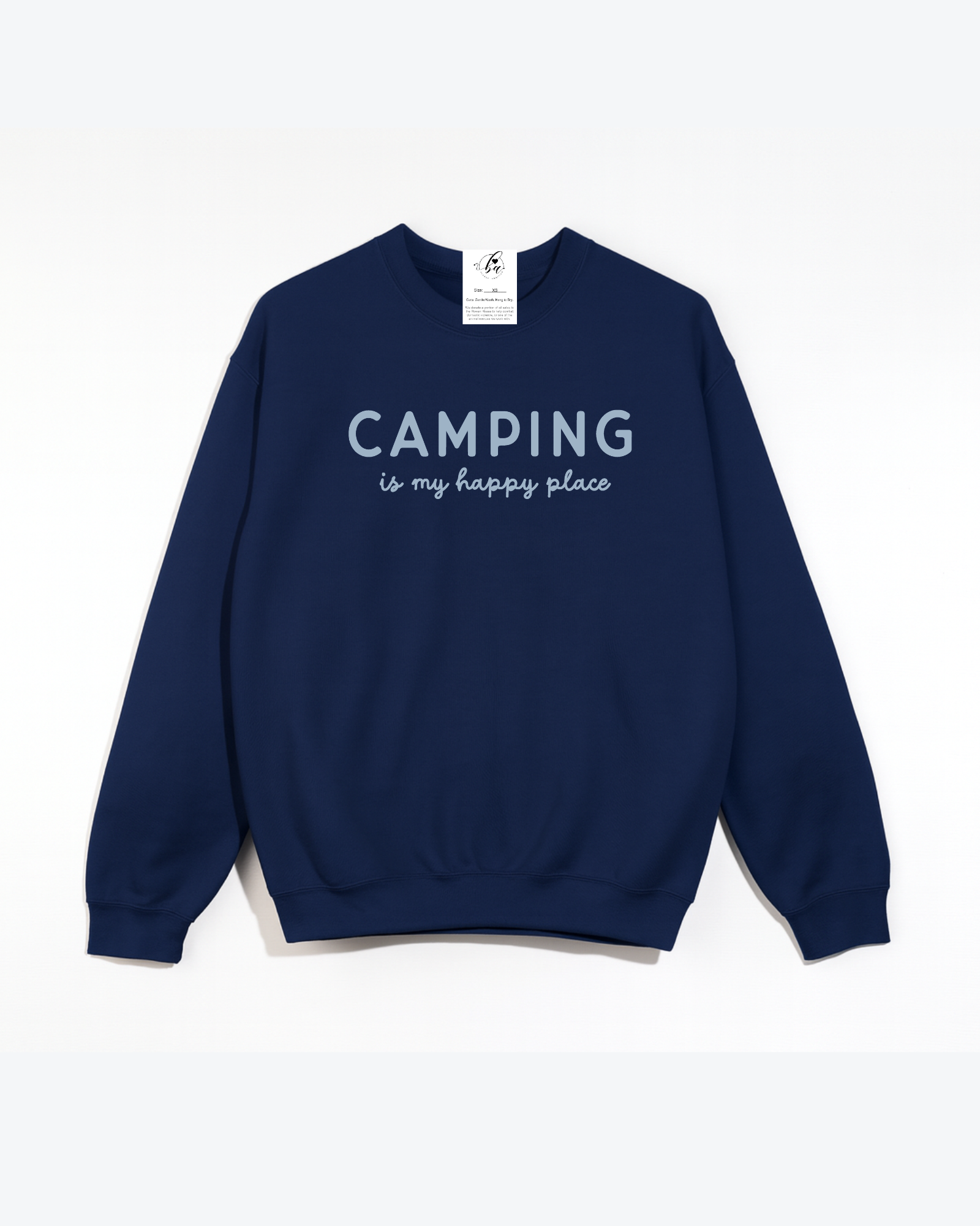 Camping is my Happy Place Cozy Crew Neck Sweater