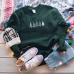 Embroidered Christmas Trees Classic Crew Neck