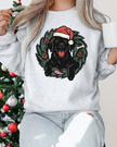 Christmas Black Lab {Wreath} Classic Crew Neck Sweater