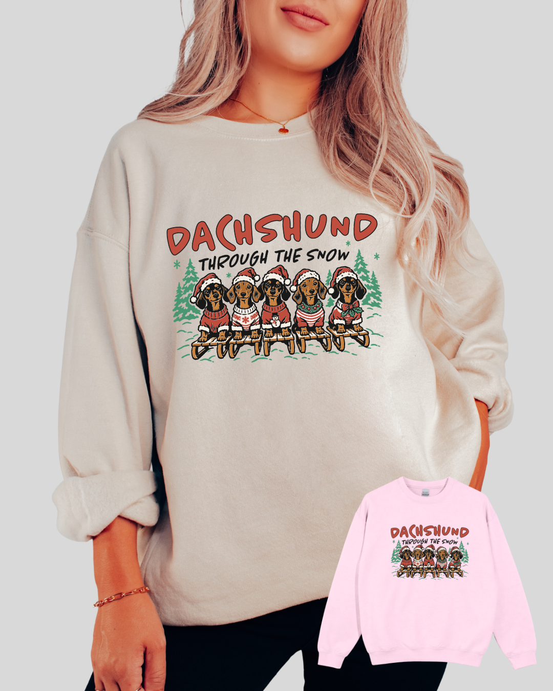 Dachshund Through The Snow Classic Crew Neck Sweater