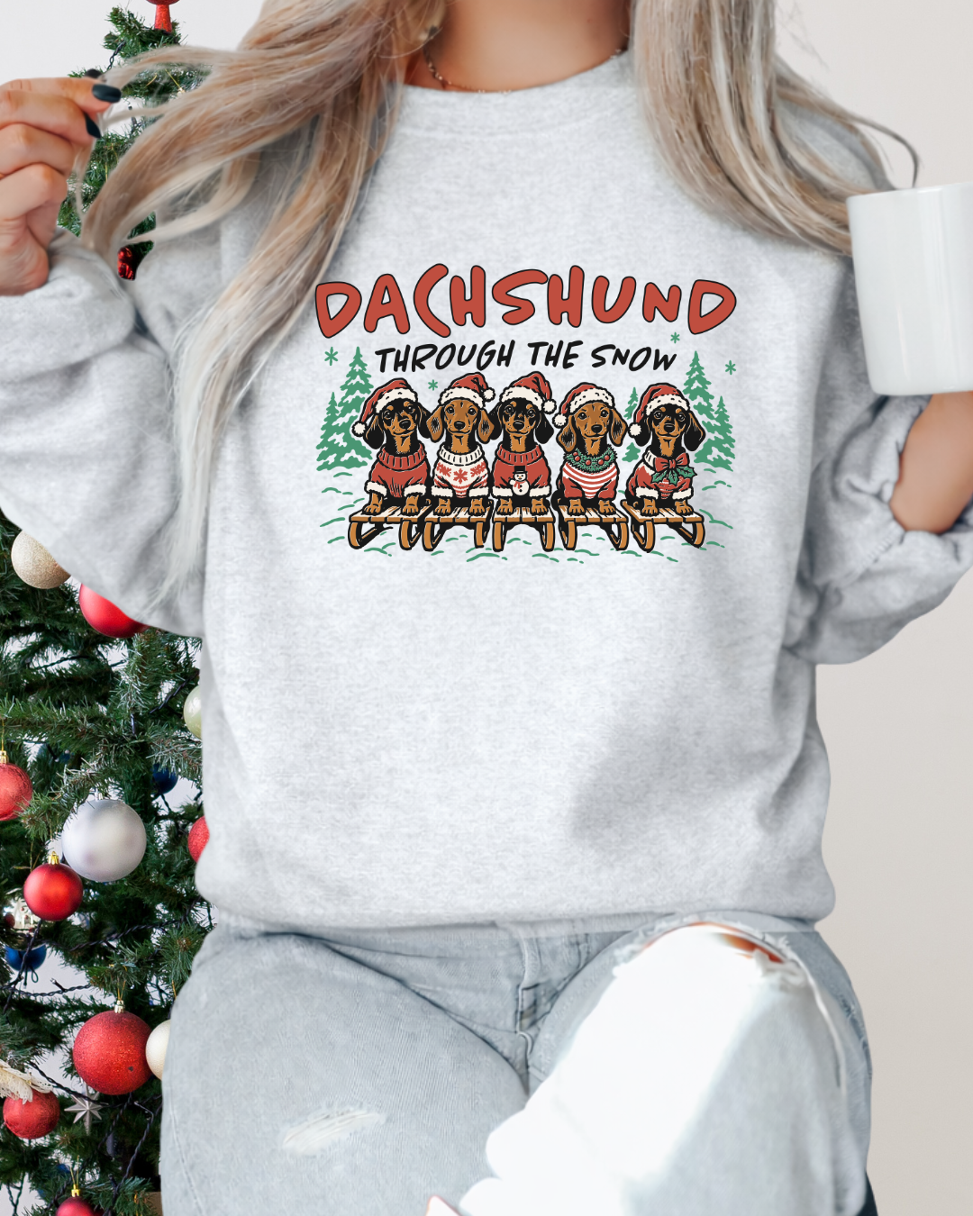 Dachshund Through The Snow Classic Crew Neck Sweater