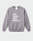 Eat. Sleep. Hike. Repeat Cozy Crew Neck Sweater