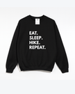 Eat. Sleep. Hike. Repeat Cozy Crew Neck Sweater