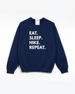 Eat. Sleep. Hike. Repeat Cozy Crew Neck Sweater