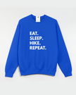 Eat. Sleep. Hike. Repeat Cozy Crew Neck Sweater