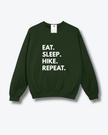 Eat. Sleep. Hike. Repeat Cozy Crew Neck Sweater