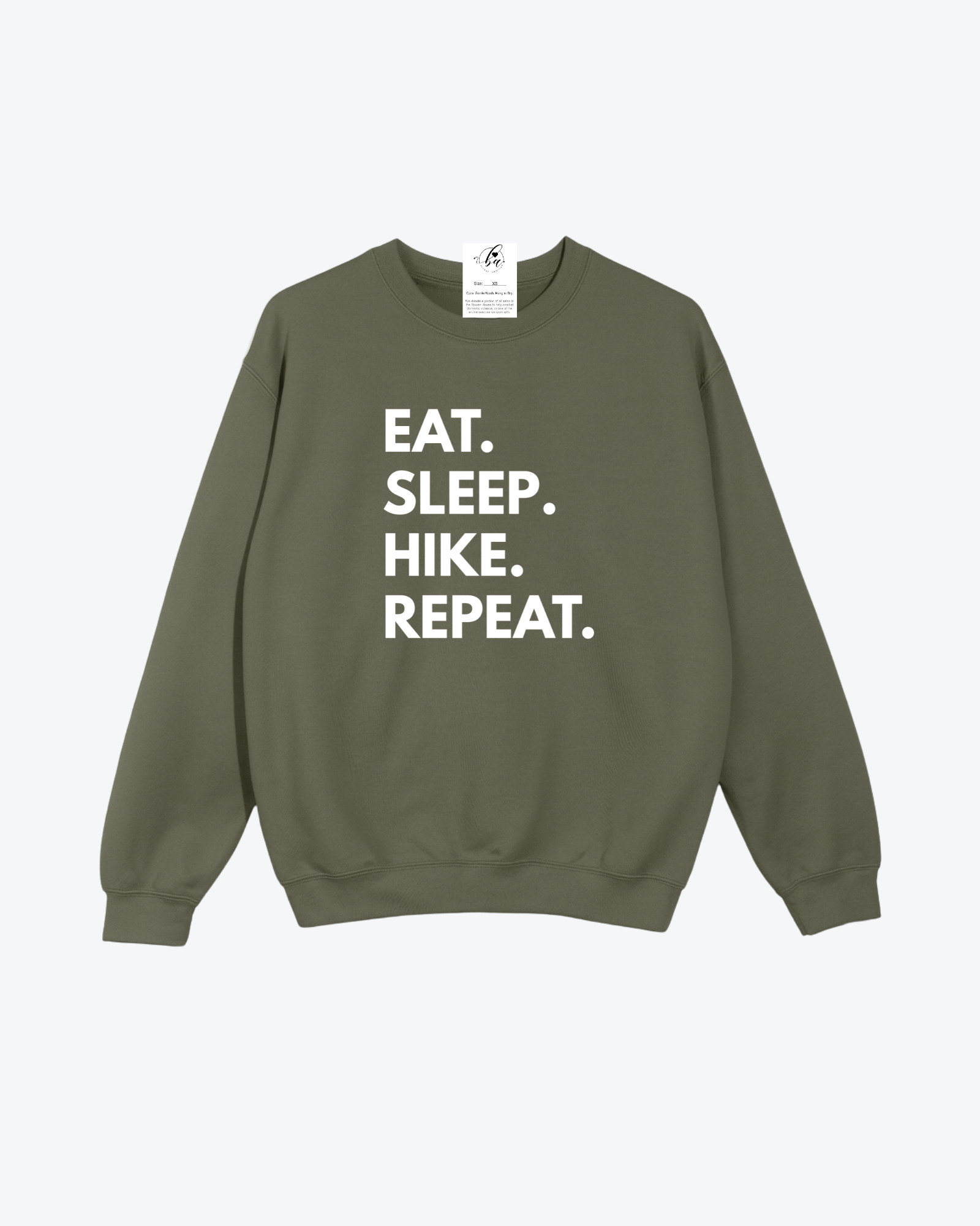 Eat. Sleep. Hike. Repeat Cozy Crew Neck Sweater