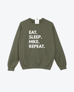 Eat. Sleep. Hike. Repeat Cozy Crew Neck Sweater