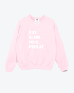 Eat. Sleep. Hike. Repeat Cozy Crew Neck Sweater