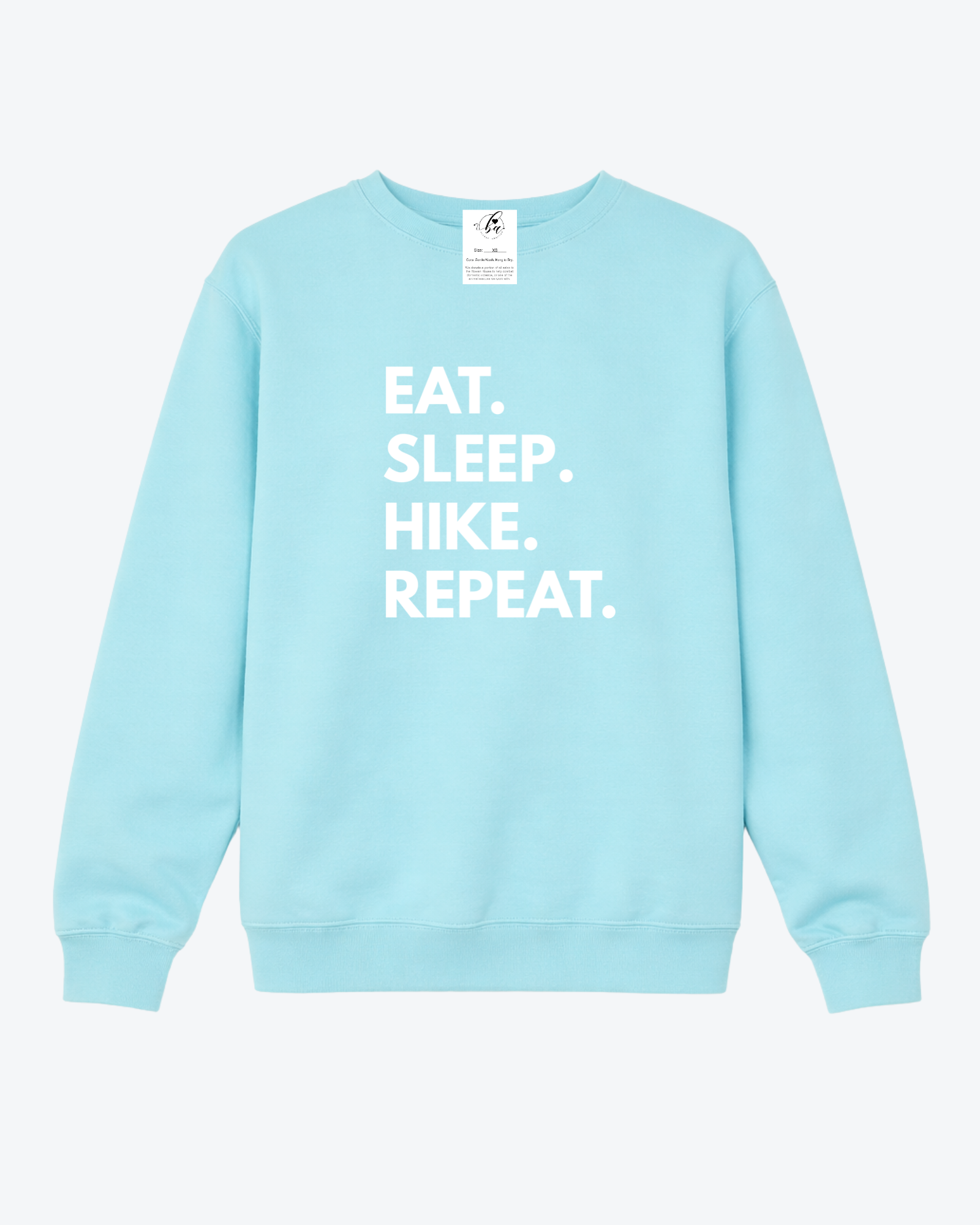 Eat. Sleep. Hike. Repeat Cozy Crew Neck Sweater