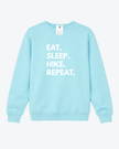 Eat. Sleep. Hike. Repeat Cozy Crew Neck Sweater