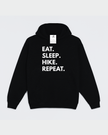 Eat. Sleep. Hike. Repeat. Cozy Hoodie