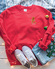 Embroidered Oh Snap Classic Crew Neck Sweater