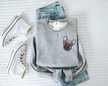 French Bulldog with Heart Glasses Embroidered CLASSIC Crew Neck Sweater