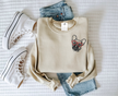 French Bulldog with Heart Glasses Embroidered CLASSIC Crew Neck Sweater