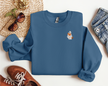 Embroidered Ghost Reading Book Classic Sweater