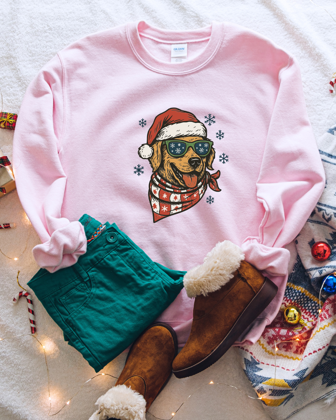 Golden Santa Classic Crew Neck Sweater