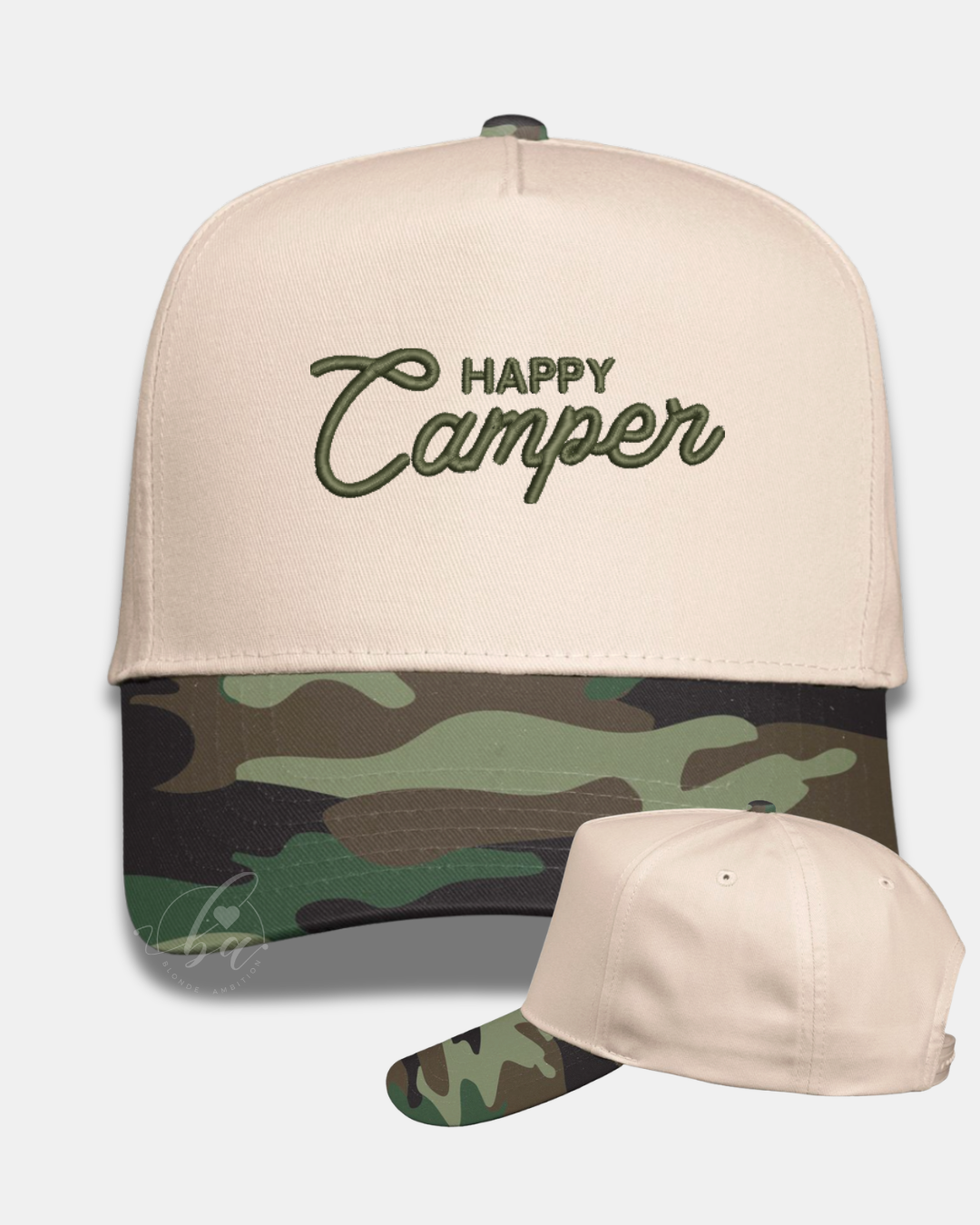 Happy Camper Embroidered Cap