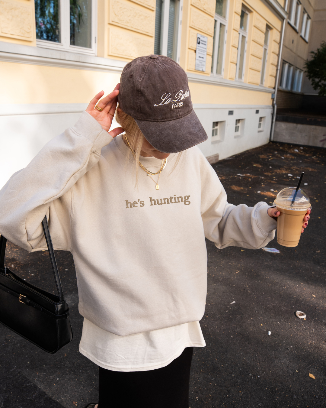 He's Hunting Embroidered Classic Crew